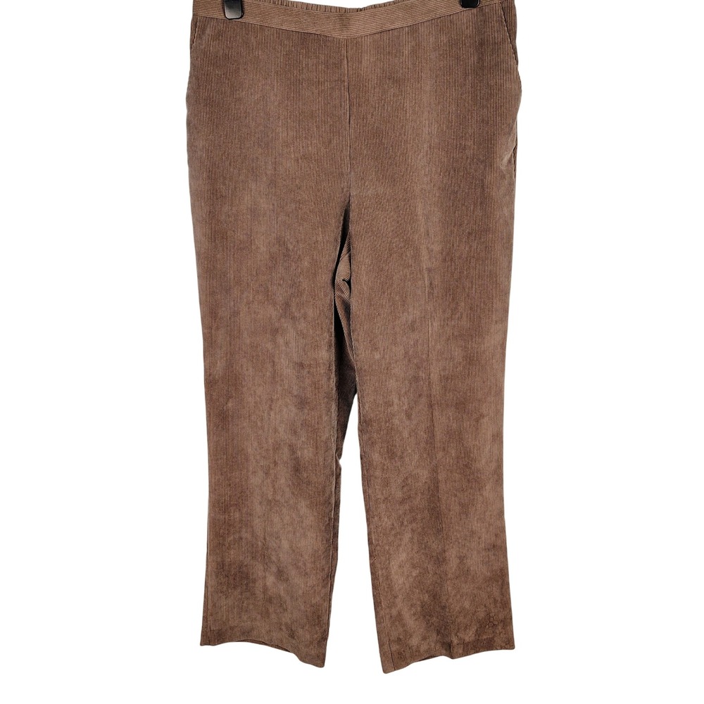 Alfred Dunner Womens SZ 18 Corduroy Pants Brown Elastic Waist Gorpcore CabinCore